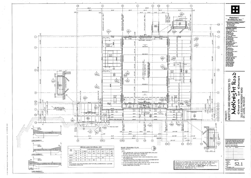 Sheet S2.1 roof framing plan