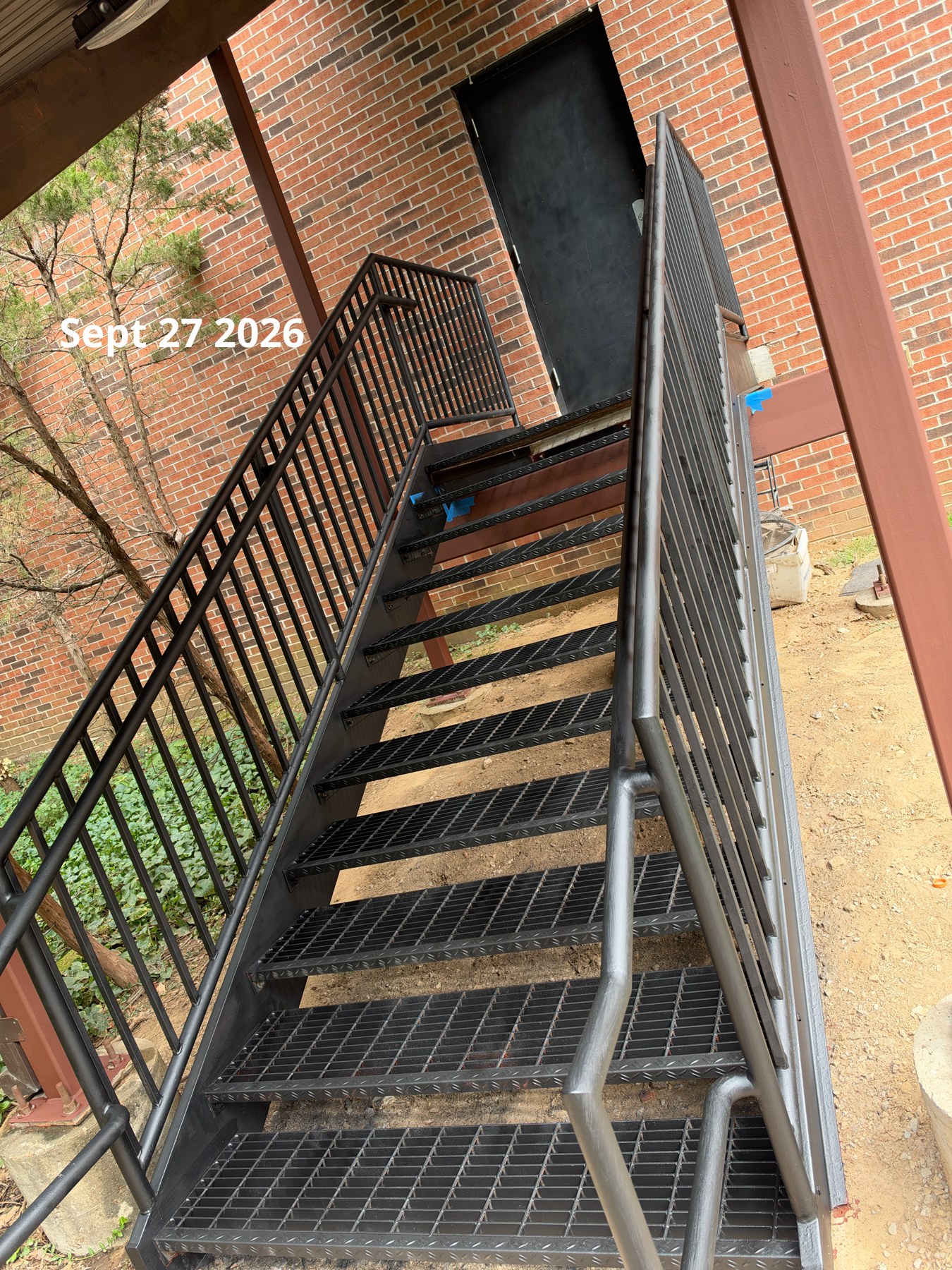 Completed west exterior stairs after restoration